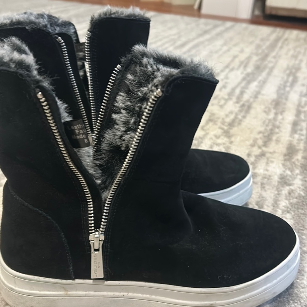 Black fall/winter boots. insides furry & incredibly comfortable l!